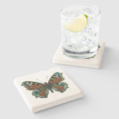 Inachis io - The European Peacock Butterfly Stenen Onderzetter (Zijkant)