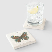 Inachis io - The European Peacock Butterfly Stenen Onderzetter (Zijkant)