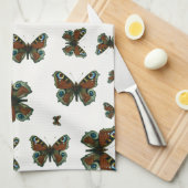 Inachis io - The European Peacock Butterfly Theedoek (Quarter Fold)