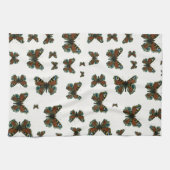 Inachis io - The European Peacock Butterfly Theedoek (Horizontaal)