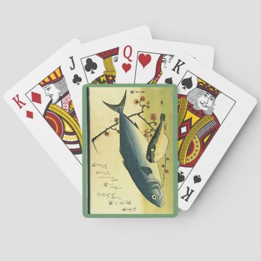 Inada & Fugu - Japanse visafdruk van Hiroshige Pokerkaarten (Achterkant)