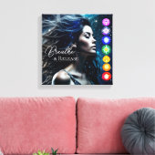 Inademen en loslaten | Mooie etherische vrouw Canvas Afdruk (Insitu (Woonkamer))