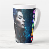 Inademen en loslaten | Mooie etherische vrouw Latte Mok (Rechterhoek)