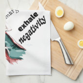 Inademen, negativiteit uitademen theedoek (Quarter Fold)