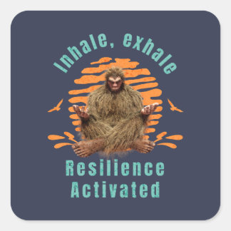 Inademen, Uitademen Weerbaarheid Geactiveerd Bigfo Vierkante Sticker