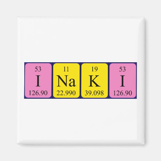 Inaki periodieke lijstnaam magnet (Voorkant)