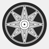 Inanna Star Symbool Ronde Sticker (Voorkant)