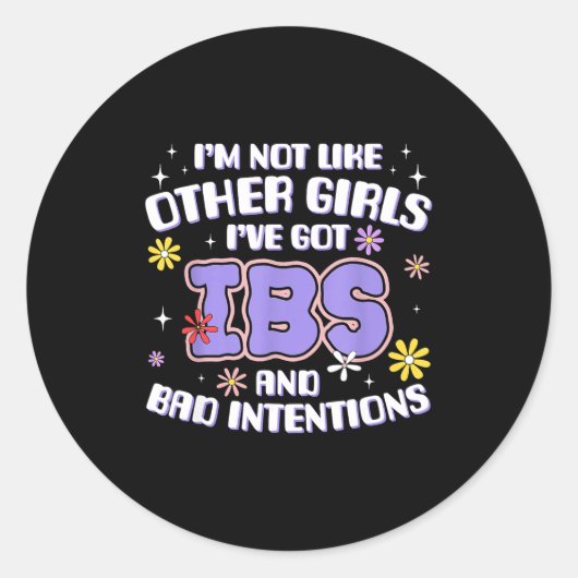 Inappropriate Funny Ibs Meme Embarring Adult Humor Ronde Sticker (Voorkant)