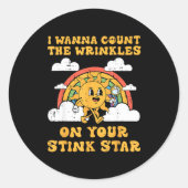Inappropriate I W Count Wrinkles Funny Humor Men W Ronde Sticker (Voorkant)