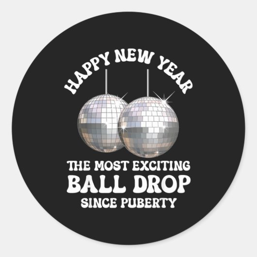 Inappropriate New Years  Ronde Sticker (Voorkant)