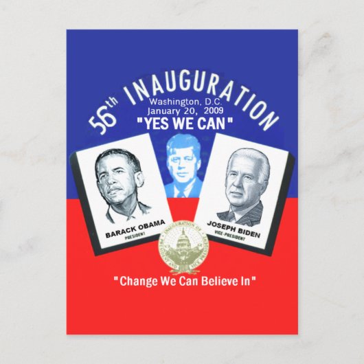 Inaugural JFK Briefkaart (Voorkant)
