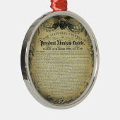Inaugurale Adres van President Abraham Lincoln Metalen Ornament (Rechts)