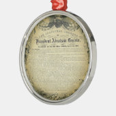 Inaugurale Adres van President Abraham Lincoln Metalen Ornament (Links)