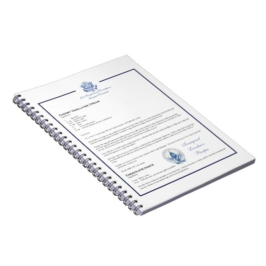 Inaugurale luon Recipe Cherry Vanilla Ice Cream Notitieboek (Rechterzijde)