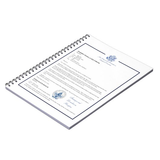 Inaugurale luon Recipe Cherry Vanilla Ice Cream Notitieboek (Linkerzijde)