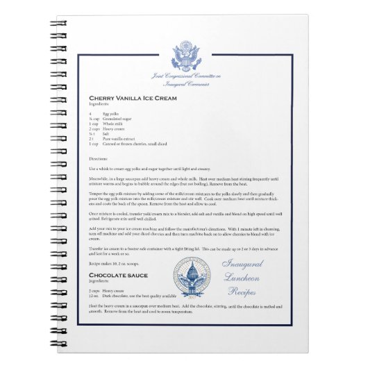 Inaugurale luon Recipe Cherry Vanilla Ice Cream Notitieboek (Voorkant)