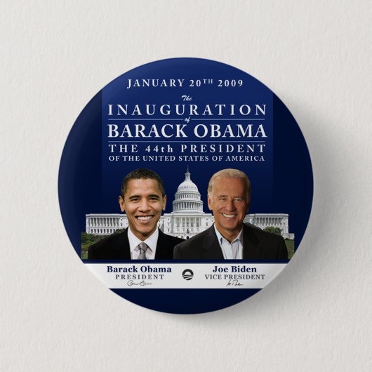 Inauguratie 2009 ronde button 5,7 cm (Voorkant)