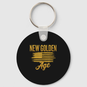 Inauguratie 2025 Citaat Nieuw Gouden Tijdperk Van Sleutelhanger