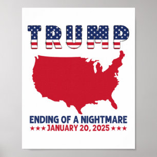 Inauguratie 2025 Trump Verkiezingen Einde Van Een  Poster