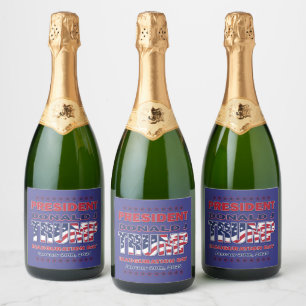Inauguratie Donald Trump 2025 Sparkling Wijnetiket