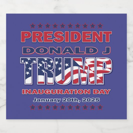 Inauguratie Donald Trump 2025 Sparkling Wijnetiket (Enkel label)