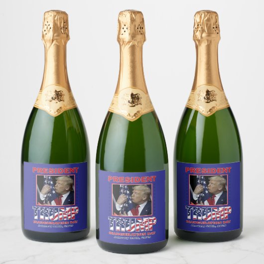 Inauguratie Donald Trump 2025 Sparkling Wijnetiket (Flessen)