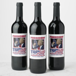 Inauguratie Donald Trump 2025 Wijn Etiket