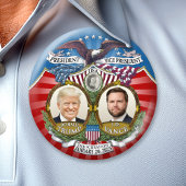 Inauguratie Overwinning - Donald Trump JD Vance Ronde Button 7,6 Cm
