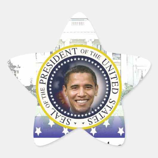 Inauguratie president Barack Obama 2013 Ster Sticker (Voorkant)