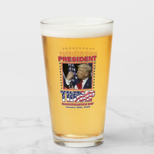 Inauguratie president Trump 2025 Glas (Voorkant gevuld)