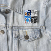 INAUGURATIE PRESIDENT VIERKANTE BUTTON 5,1 CM (In situ)