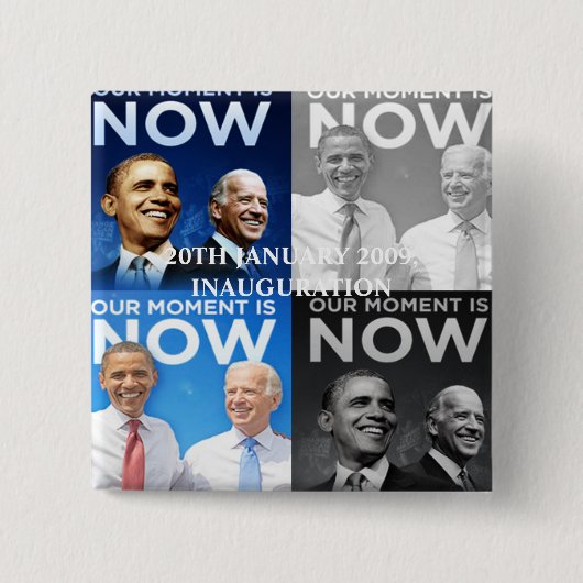 INAUGURATIE PRESIDENT VIERKANTE BUTTON 5,1 CM (Voorkant)