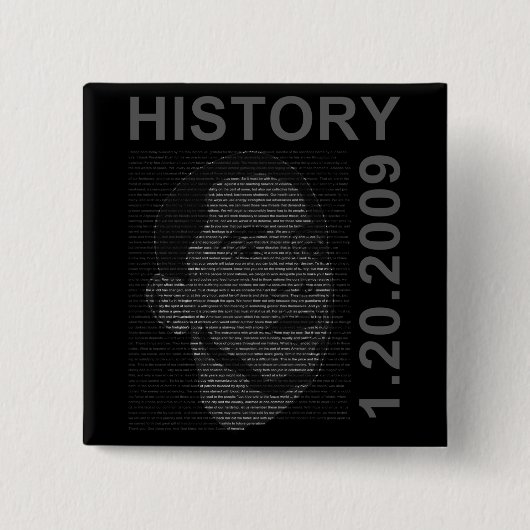 inauguratie toespraak met ingesloten afbeelding vierkante button 5,1 cm (Voorkant)