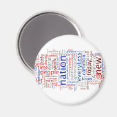 Inauguratie toespraak van Obama Tagcloud Magnet (Voorkant / Achterkant)