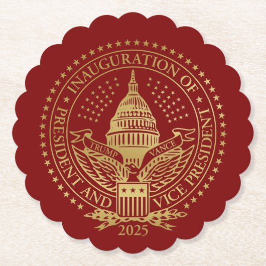 Inauguratie Trump Vance President Logo Kartonnen Onderzetters (Voorkant)