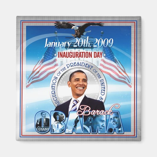 Inauguratie van Barack Obama Magneet (Voorkant)