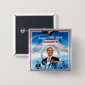 Inauguratie van Barack Obama Vierkante Button 5,1 Cm (Voorkant /achterkant)