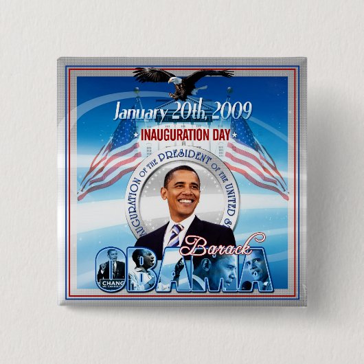 Inauguratie van Barack Obama Vierkante Button 5,1 Cm (Voorkant)