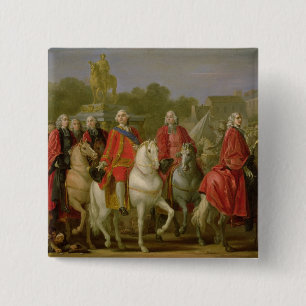 Inauguratie van de plaats Louis XV Vierkante Button 5,1 Cm