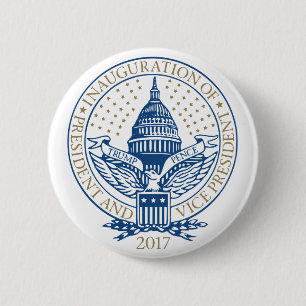 Inauguratie van het Logo van het President van de Ronde Button 5,7 Cm
