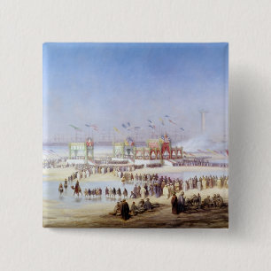 Inauguratie van het Suezkanaal Vierkante Button 5,1 Cm