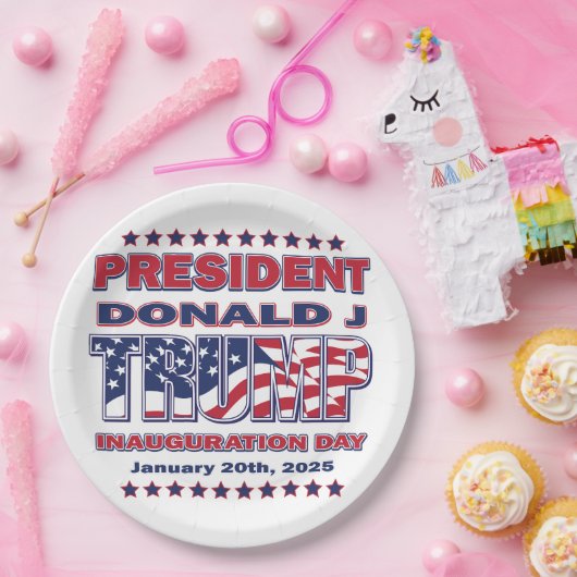 Inauguratie van president Trump Papieren Bordje (Feest)