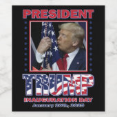 Inauguratie van president Trump Wijn Etiket (Enkel label)