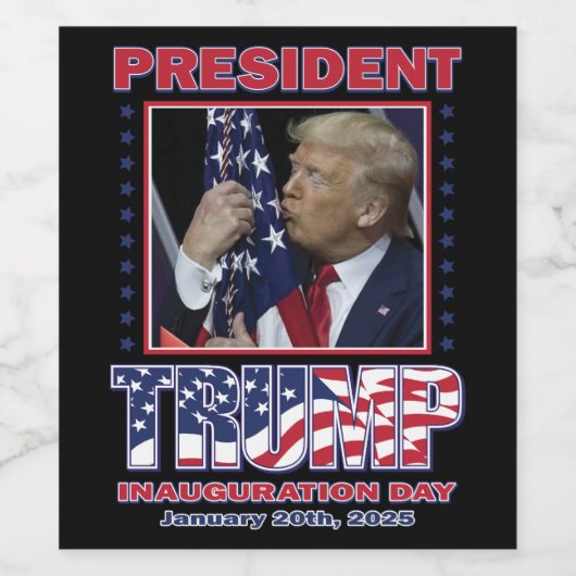 Inauguratie van president Trump Wijn Etiket (Enkel label)