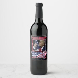 Inauguratie van president Trump Wijn Etiket