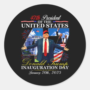 Inauguratiedag 2025 President Donald Trump Ronde Sticker