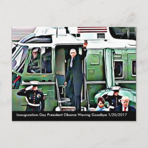Inauguratiedag President Obama & Donald Trump Briefkaart