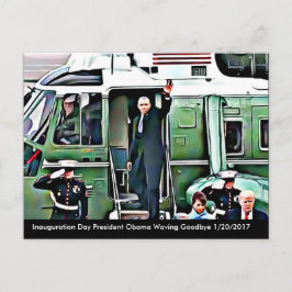 Inauguratiedag President Obama & Donald Trump Briefkaart