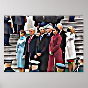 Inauguratiedag President Obama & Donald Trump Poster