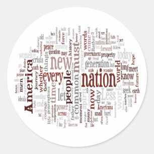 inauguratietoespraak van obama ronde sticker